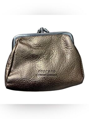Vintage Soprano Genuine Leather Bronze Kiss Lock Coin Purses